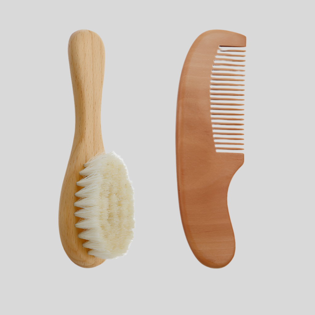 Woody - Baby Holzbürsten Set, Bürste, Holzkamm