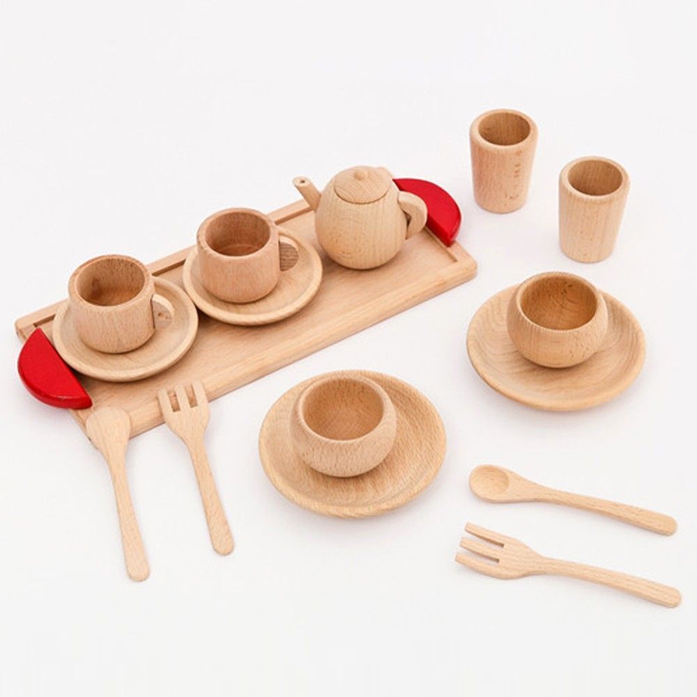 Tasi - Holz Teeservice Set