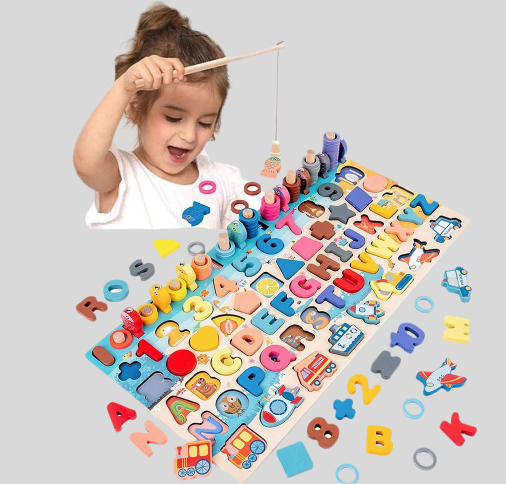 Pawli - Pädagogisches Holz Spielzeug, Montessori Bord, Angel