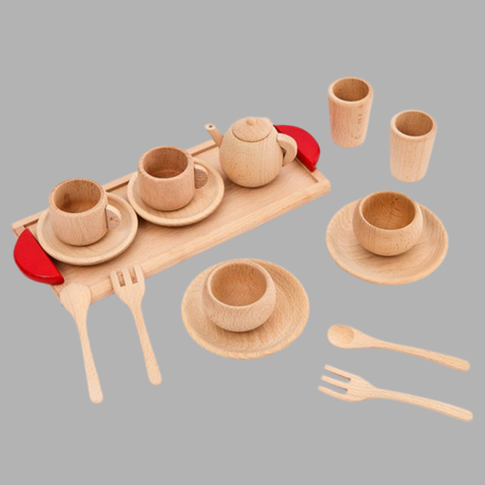 Tasi - Holz Teeservice Set