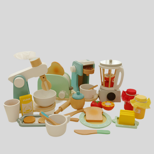 Kitty - Kinderspielküche, Küchengeräte und Zubehör aus Holz